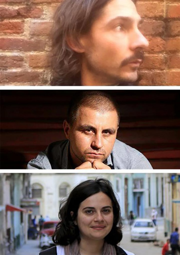 Jesús Labandeira, Rudy Jordán, Sofia Cabanes, director película Nueve días sin Fidel